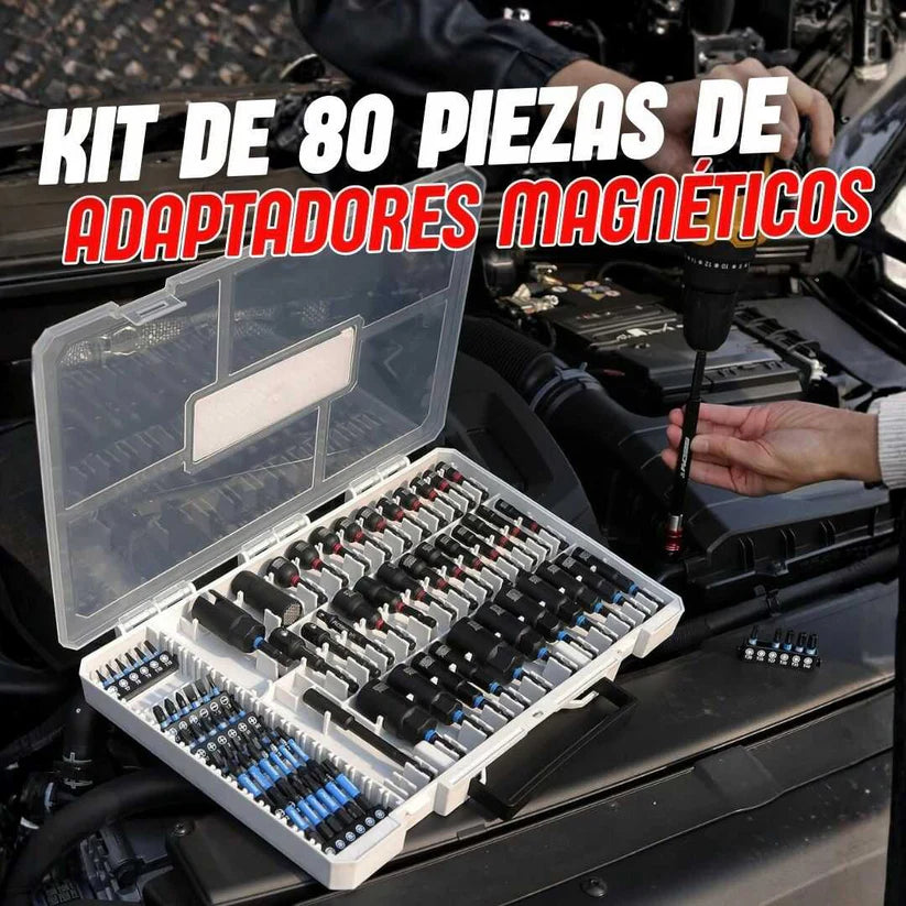 KIT 80 PIEZAS ADAPTADORES MAGNÉTICOS PREMIUM