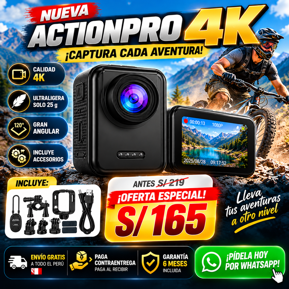 NUEVA CÁMARA DEPORTIVA ACTIONPRO 4K