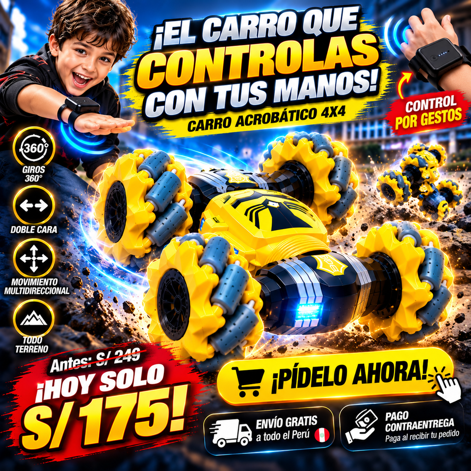 NUEVO AUTO RADIOCONTROL 4X4 - MANEJA CON GESTOS