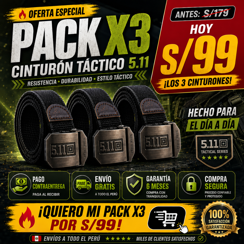 NUEVO PACK X3 CORREA TÁCTICA 5.11
