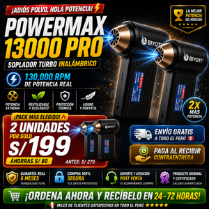 NUEVO SOPLADOR POWERMAX 13000 PRO - Potencia desde el inicio