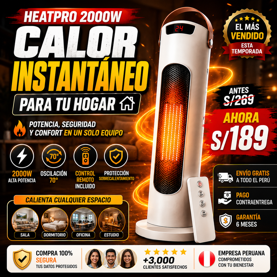 NUEVO CALEFACTOR TORRE HEATPRO 2000W