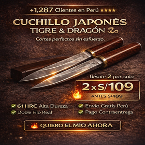 NUEVO CUCHILLO JAPONES TIGRE Y DRAGON