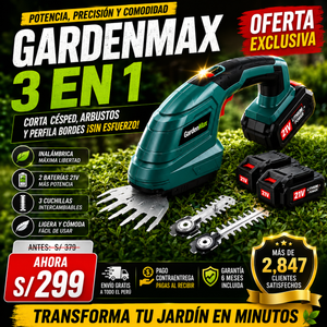 NUEVO CORTADOR DE CESPED GARDENMAX 3 EN 1