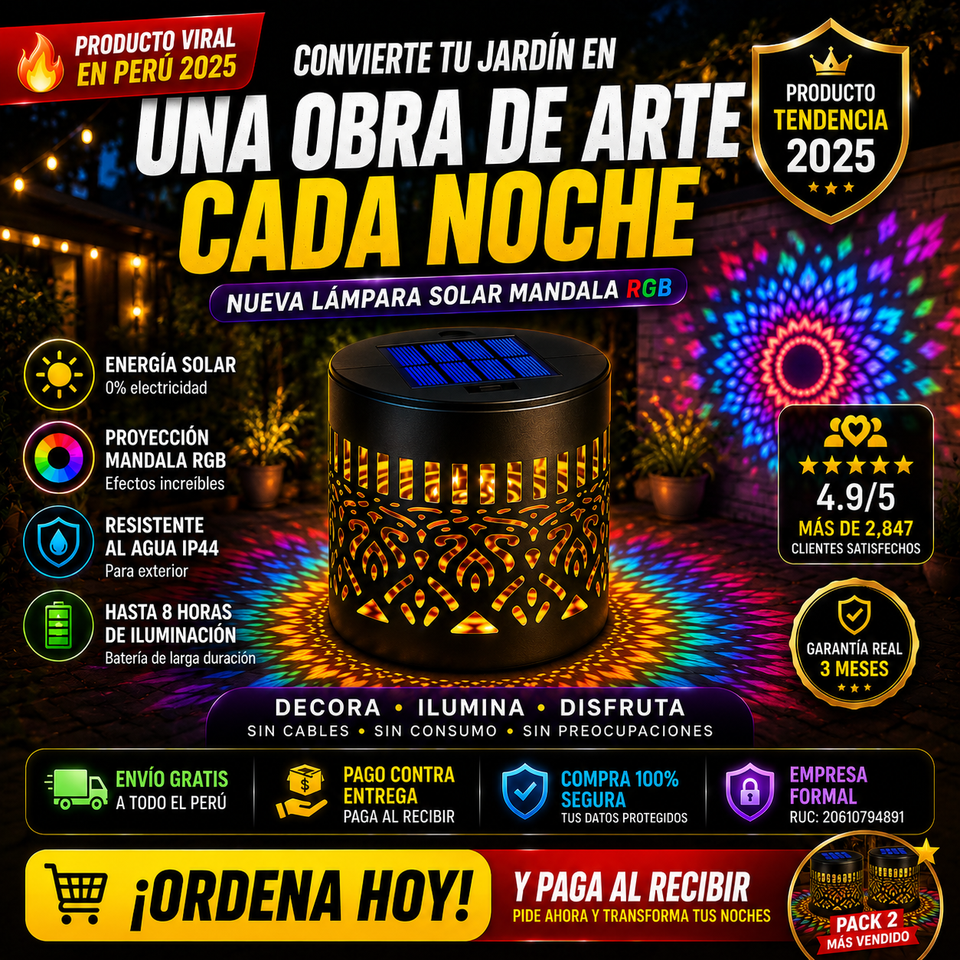 NUEVA LAMPARA SOLAR MANDALA 2026
