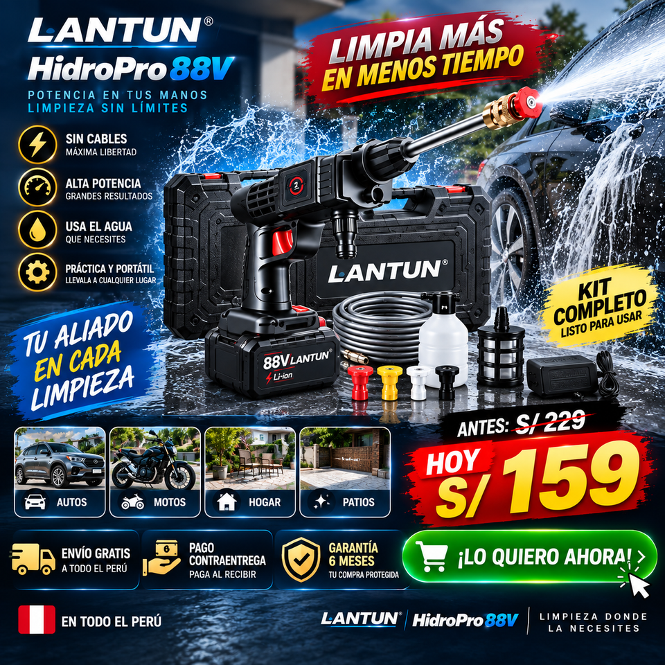 NUEVA HIDROLAVADORA HIDROPRO 88V LANTUN