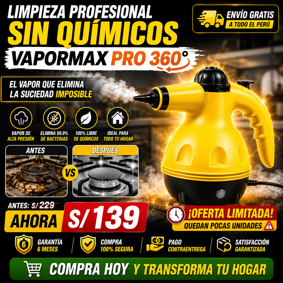 NUEVO VAPORMAX PRO 360° - Limpia y desinfecta en un solo paso