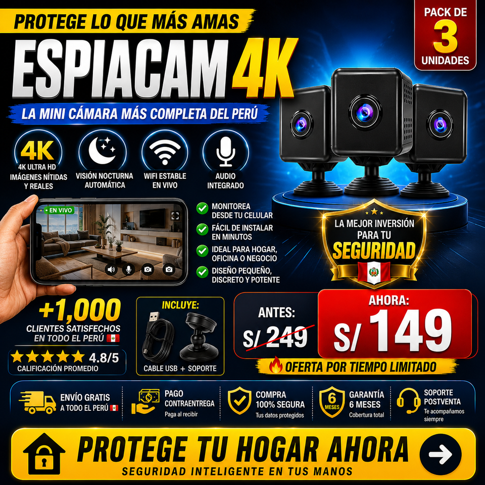 NUEVA MINI CÁMARA ESPÍA 4K ULTRA HD