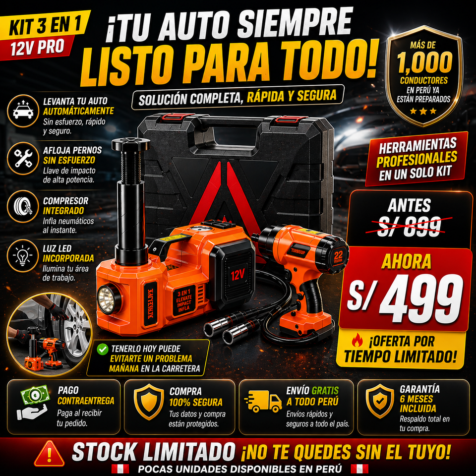 NUEVO KIT GATO HIDRAÚLICO 3 EN 1 PRO