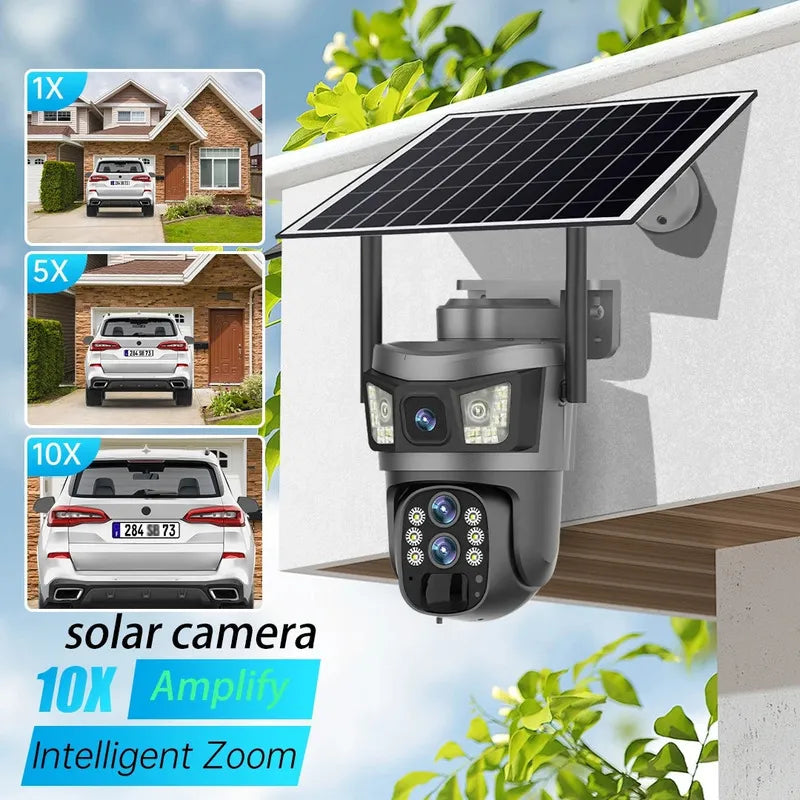 NUEVA CÁMARA TRIPLE LENTE DELUXE-Con panel solar e IA
