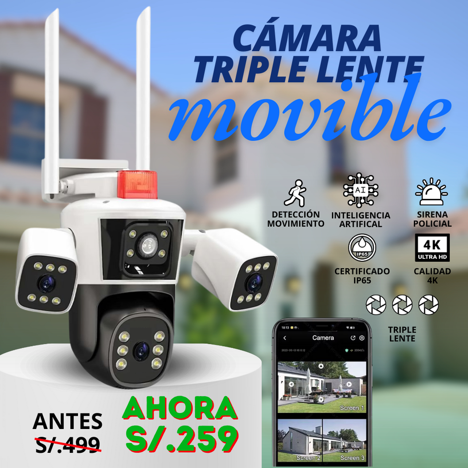 NUEVA CAMARA PROFESIONAL TRIPLE LENTE MOVIBLE