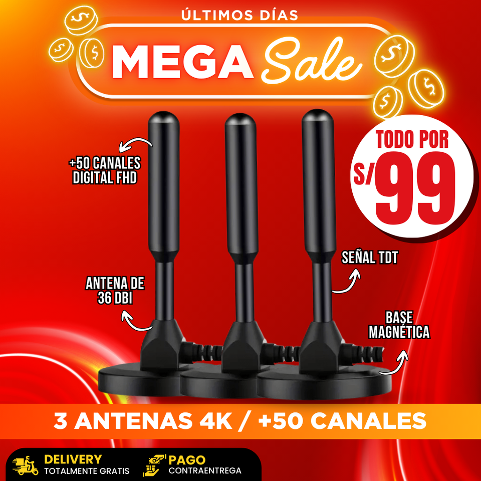 NUEVA ANTENA DIGITAL 4K - PACK HOGAR X3