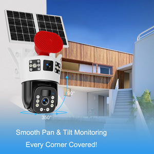 NUEVA CÁMARA TRIPLE LENTE DELUXE-Con panel solar e IA