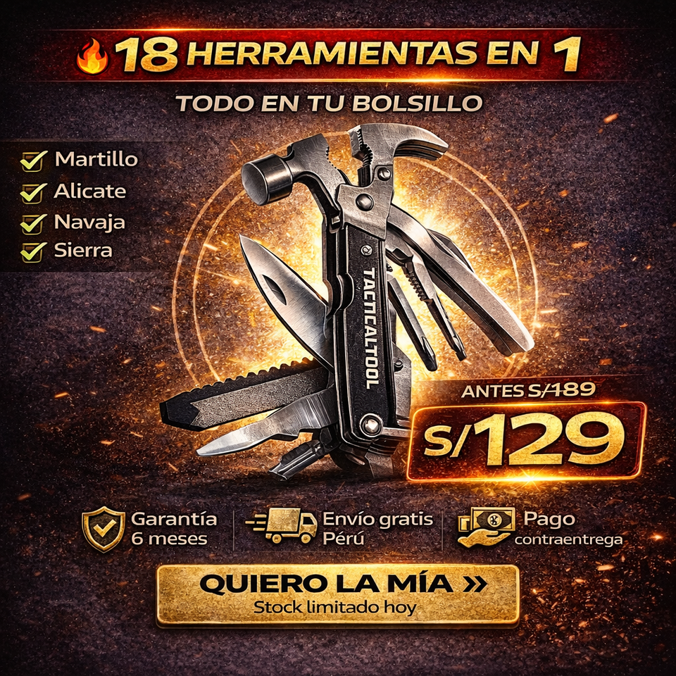 NUEVA MULTIHERRAMIENTA TÁCTICALTOOL 18 EN 1